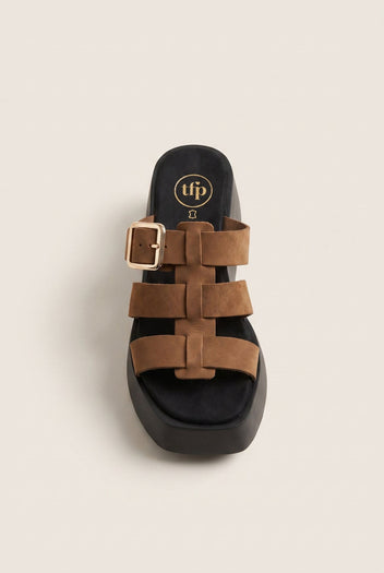 Flatform Sandals Buckle Detail - Mocha Suede-Flatform Sandals, Sandals, Shoes, TFP Collection, Women’s Collection, Slides, New In Shoes, New In Sandals, All, Summer Shoes Sale, Summer Sandals Sale, Sales, All but outlet, Editor’s Choice, Shoes Sales, Recommended products (Seguno), Gifts 50€ & Under, The Fashion Edit, Leather Shoes, SS 2026 Collection, TFP/Estil, Sandals New & Selected, Sandals SALE, Flatform SALE