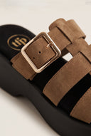 Flatform Sandals Buckle Detail - Mocha Suede-Flatform Sandals, Sandals, Shoes, TFP Collection, Women’s Collection, Slides, New In Shoes, New In Sandals, All, Summer Shoes Sale, Summer Sandals Sale, Sales, All but outlet, Editor’s Choice, Shoes Sales, Recommended products (Seguno), Gifts 50€ & Under, The Fashion Edit, Leather Shoes, SS 2026 Collection, TFP/Estil, Sandals New & Selected, Sandals SALE, Flatform SALE