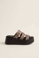 Flatform Sandals Buckle Detail - Stone Suede-Flatform Sandals, Sandals, Shoes, TFP Collection, Women’s Collection, Slides, New In Shoes, New In Sandals, All, Summer Shoes Sale, Summer Sandals Sale, Sales, All but outlet, Editor’s Choice, Shoes Sales, Recommended products (Seguno), Gifts 50€ & Under, The Fashion Edit, Leather Shoes, SS 2026 Collection, TFP/Estil, Sandals New & Selected, Sandals SALE, Flatform SALE