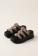 Flatform Sandals Buckle Detail - Stone Suede-Flatform Sandals, Sandals, Shoes, TFP Collection, Women’s Collection, Slides, New In Shoes, New In Sandals, All, Summer Shoes Sale, Summer Sandals Sale, Sales, All but outlet, Editor’s Choice, Shoes Sales, Recommended products (Seguno), Gifts 50€ & Under, The Fashion Edit, Leather Shoes, SS 2026 Collection, TFP/Estil, Sandals New & Selected, Sandals SALE, Flatform SALE
