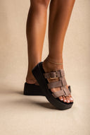 Flatform Sandals Buckle Detail - Stone Suede-Flatform Sandals, Sandals, Shoes, TFP Collection, Women’s Collection, Slides, New In Shoes, New In Sandals, All, Summer Shoes Sale, Summer Sandals Sale, Sales, All but outlet, Editor’s Choice, Shoes Sales, Recommended products (Seguno), Gifts 50€ & Under, The Fashion Edit, Leather Shoes, SS 2026 Collection, TFP/Estil, Sandals New & Selected, Sandals SALE, Flatform SALE