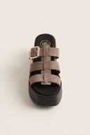 Flatform Sandals Buckle Detail - Stone Suede-Flatform Sandals, Sandals, Shoes, TFP Collection, Women’s Collection, Slides, New In Shoes, New In Sandals, All, Summer Shoes Sale, Summer Sandals Sale, Sales, All but outlet, Editor’s Choice, Shoes Sales, Recommended products (Seguno), Gifts 50€ & Under, The Fashion Edit, Leather Shoes, SS 2026 Collection, TFP/Estil, Sandals New & Selected, Sandals SALE, Flatform SALE