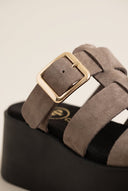 Flatform Sandals Buckle Detail - Stone Suede-Flatform Sandals, Sandals, Shoes, TFP Collection, Women’s Collection, Slides, New In Shoes, New In Sandals, All, Summer Shoes Sale, Summer Sandals Sale, Sales, All but outlet, Editor’s Choice, Shoes Sales, Recommended products (Seguno), Gifts 50€ & Under, The Fashion Edit, Leather Shoes, SS 2026 Collection, TFP/Estil, Sandals New & Selected, Sandals SALE, Flatform SALE