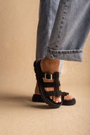 Flatform Sandals Side Buckle - Black Suede-Flatform Sandals, Sandals, Shoes, TFP Collection, Women’s Collection, New In Shoes, New In Sandals, All, Summer Shoes Sale, Summer Sandals Sale, Sales, All but outlet, Editor’s Choice, Shoes Sales, Gifts 50€ & Under, The Fashion Edit, Leather Shoes, SS 2026 Collection, TFP/Estil, Sandals New & Selected, Sandals SALE, Flatform SALE