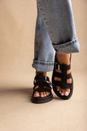 Flatform Sandals Side Buckle - Black Suede-Flatform Sandals, Sandals, Shoes, TFP Collection, Women’s Collection, New In Shoes, New In Sandals, All, Summer Shoes Sale, Summer Sandals Sale, Sales, All but outlet, Editor’s Choice, Shoes Sales, Gifts 50€ & Under, The Fashion Edit, Leather Shoes, SS 2026 Collection, TFP/Estil, Sandals New & Selected, Sandals SALE, Flatform SALE