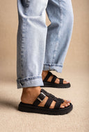 Flatform Sandals Side Buckle - Black Suede-Flatform Sandals, Sandals, Shoes, TFP Collection, Women’s Collection, New In Shoes, New In Sandals, All, Summer Shoes Sale, Summer Sandals Sale, Sales, All but outlet, Editor’s Choice, Shoes Sales, Gifts 50€ & Under, The Fashion Edit, Leather Shoes, SS 2026 Collection, TFP/Estil, Sandals New & Selected, Sandals SALE, Flatform SALE