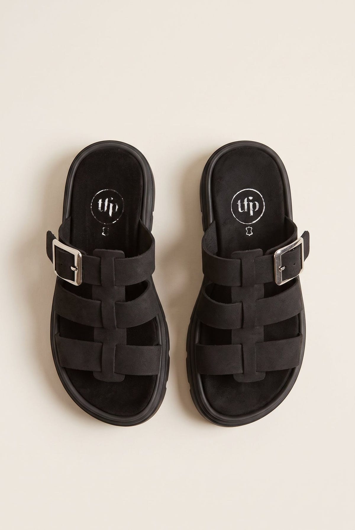 Flatform Sandals Side Buckle - Black Suede-Flatform Sandals, Sandals, Shoes, TFP Collection, Women’s Collection, New In Shoes, New In Sandals, All, Summer Shoes Sale, Summer Sandals Sale, Sales, All but outlet, Editor’s Choice, Shoes Sales, Gifts 50€ & Under, The Fashion Edit, Leather Shoes, SS 2026 Collection, TFP/Estil, Sandals New & Selected, Sandals SALE, Flatform SALE