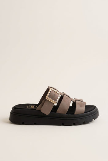 Flatform Sandals Side Buckle - Stone Suede-Flatform Sandals, Sandals, Shoes, TFP Collection, Women’s Collection, New In Shoes, New In Sandals, All, Summer Shoes Sale, Summer Sandals Sale, Sales, All but outlet, Editor’s Choice, Shoes Sales, Gifts 50€ & Under, The Fashion Edit, Leather Shoes, SS 2026 Collection, TFP/Estil, Sandals New & Selected, Sandals SALE, Flatform SALE