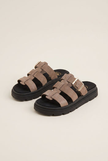 Flatform Sandals Side Buckle - Stone Suede-Flatform Sandals, Sandals, Shoes, TFP Collection, Women’s Collection, New In Shoes, New In Sandals, All, Summer Shoes Sale, Summer Sandals Sale, Sales, All but outlet, Editor’s Choice, Shoes Sales, Gifts 50€ & Under, The Fashion Edit, Leather Shoes, SS 2026 Collection, TFP/Estil, Sandals New & Selected, Sandals SALE, Flatform SALE