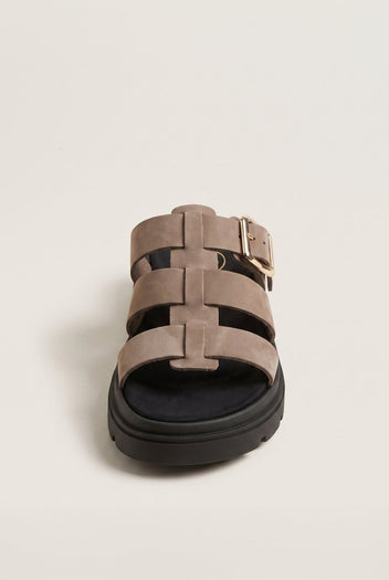 Flatform Sandals Side Buckle - Stone Suede-Flatform Sandals, Sandals, Shoes, TFP Collection, Women’s Collection, New In Shoes, New In Sandals, All, Summer Shoes Sale, Summer Sandals Sale, Sales, All but outlet, Editor’s Choice, Shoes Sales, Gifts 50€ & Under, The Fashion Edit, Leather Shoes, SS 2026 Collection, TFP/Estil, Sandals New & Selected, Sandals SALE, Flatform SALE