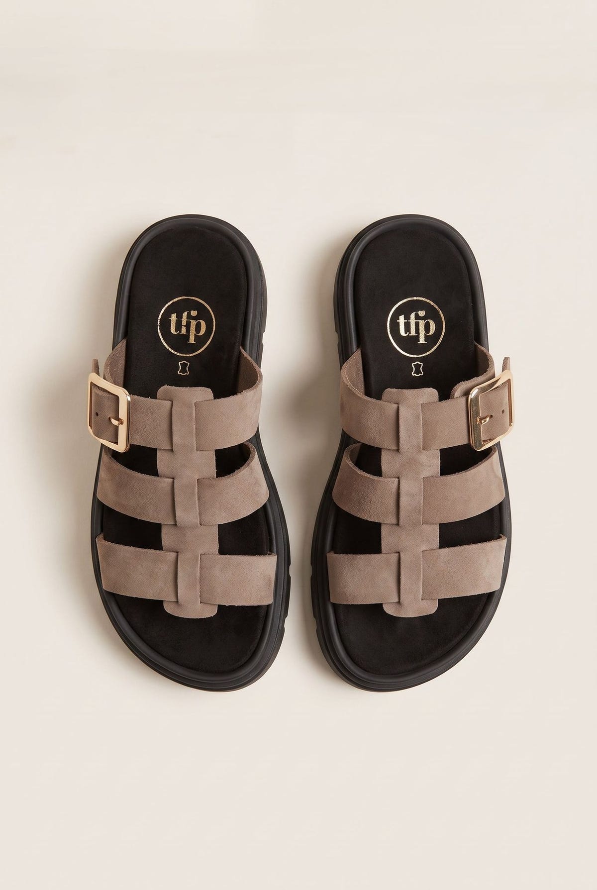 Flatform Sandals Side Buckle - Stone Suede-Flatform Sandals, Sandals, Shoes, TFP Collection, Women’s Collection, New In Shoes, New In Sandals, All, Summer Shoes Sale, Summer Sandals Sale, Sales, All but outlet, Editor’s Choice, Shoes Sales, Gifts 50€ & Under, The Fashion Edit, Leather Shoes, SS 2026 Collection, TFP/Estil, Sandals New & Selected, Sandals SALE, Flatform SALE