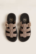 Flatform Sandals Side Buckle - Stone Suede-Flatform Sandals, Sandals, Shoes, TFP Collection, Women’s Collection, New In Shoes, New In Sandals, All, Summer Shoes Sale, Summer Sandals Sale, Sales, All but outlet, Editor’s Choice, Shoes Sales, Gifts 50€ & Under, The Fashion Edit, Leather Shoes, SS 2026 Collection, TFP/Estil, Sandals New & Selected, Sandals SALE, Flatform SALE