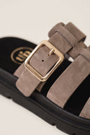 Flatform Sandals Side Buckle - Stone Suede-Flatform Sandals, Sandals, Shoes, TFP Collection, Women’s Collection, New In Shoes, New In Sandals, All, Summer Shoes Sale, Summer Sandals Sale, Sales, All but outlet, Editor’s Choice, Shoes Sales, Gifts 50€ & Under, The Fashion Edit, Leather Shoes, SS 2026 Collection, TFP/Estil, Sandals New & Selected, Sandals SALE, Flatform SALE