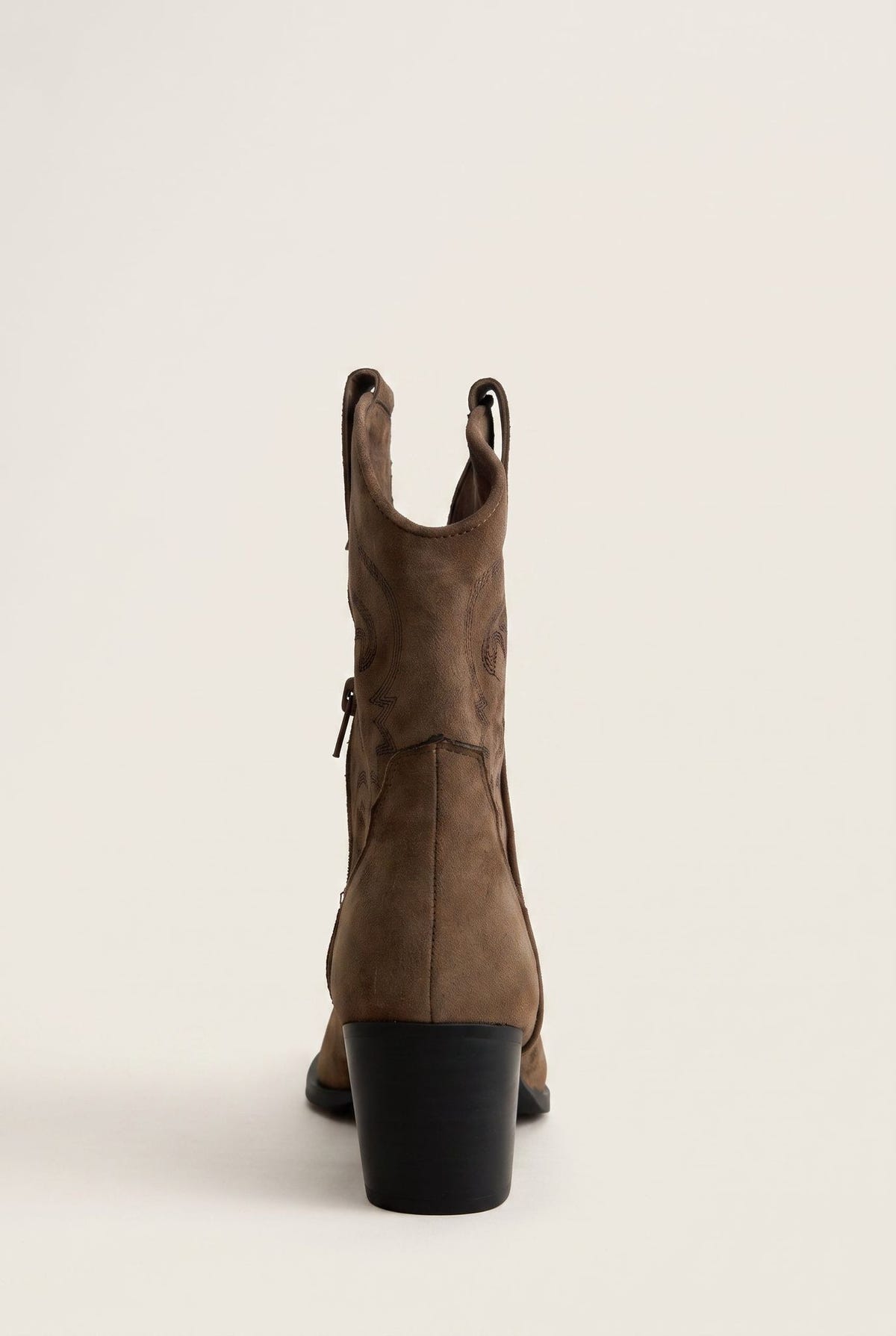 Cowboy Ankle Boots Block Heel - Camel Suede-Cowboy Ankle Boots Block Heel - Camel Suede