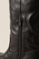 Block Heel Boots Round Toe - Black Matte