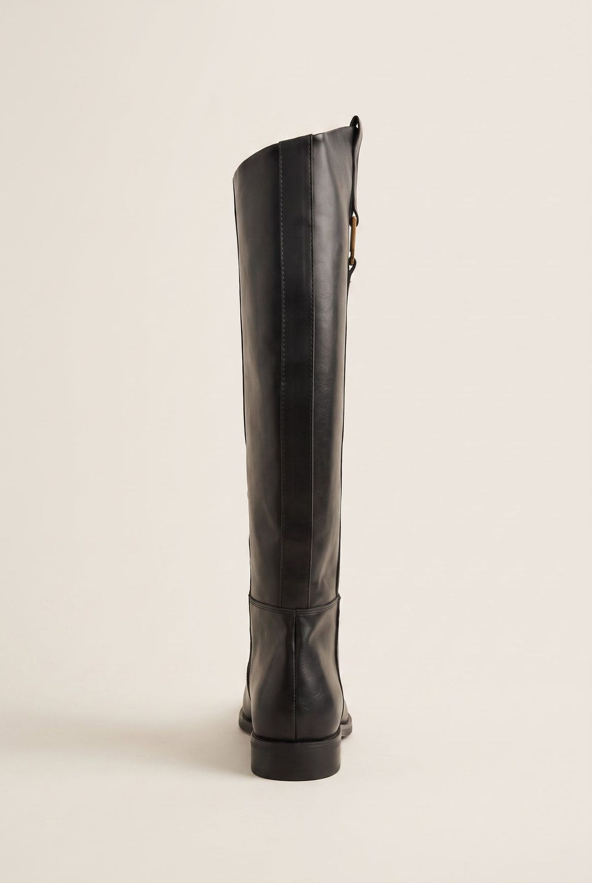 Flat Riding Boots Metallic Detail - Black Matte-Flat Riding Boots Metallic Detail - Black Matte