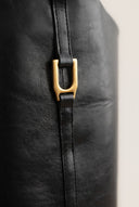 Flat Riding Boots Metallic Detail - Black Matte-Flat Riding Boots Metallic Detail - Black Matte