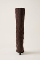 Kitten Heel Boots Pointed Toe - Brown Suede