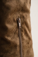Kitten Heel Boots Pointed Toe - Camel Suede