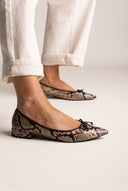 Μπαλαρίνες με μυτερή μύτη – Μπεζ snake print