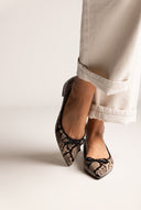 Μπαλαρίνες με μυτερή μύτη – Μπεζ snake print