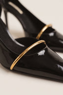 Stiletto Pumps Pointed Toe - Black Patent