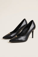 Stiletto Pumps Pointed Toe - Black Crinkled Patent