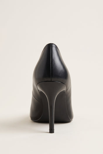 Stiletto Pumps Pointed Toe - Black Crinkled Patent