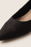 Square Heel Pumps Pointed Toe - Black Suede-Square Heel Pumps Pointed Toe - Black Suede