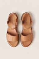 Flatform Sandals Velcro Strap - Brown Matte-Flatform Sandals Velcro Strap - Brown Matte
