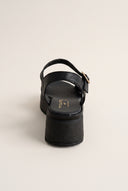 Flatform Sandals Crossover Strap - Black Matte
