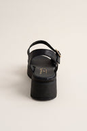 Flatform Sandals Crossover Strap - Black Matte