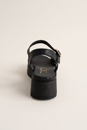 Flatform Sandals Crossover Strap - Black Matte