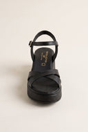 Flatform Sandals Crossover Strap - Black Matte-Flatform Sandals, Sandals, Shoes, TFP Collection, Women’s Collection, New In Shoes, New In Sandals, All, Summer Shoes Sale, Summer Sandals Sale, Sales, All but outlet, Editor’s Choice, Shoes Sales, Recommended products (Seguno), Gifts 50€ & Under, The Fashion Edit, Leather Shoes, SS 2026 Collection, TFP/Estil, Sandals New & Selected, Sandals SALE, Flatform SALE