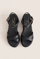 Flatform Sandals Crossover Strap - Black Matte
