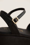 Flatform Sandals Crossover Strap - Black Matte