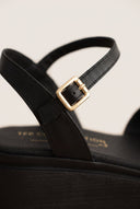 Flatform Sandals Crossover Strap - Black Matte