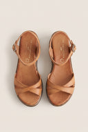Flatform Sandals Crossover Strap - Tan Matte