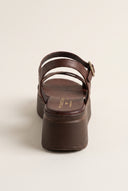 Flatform Sandals Crossover Strap - Brown Matte