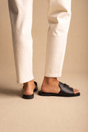 Flat Sandals Square Toe - Black Matte