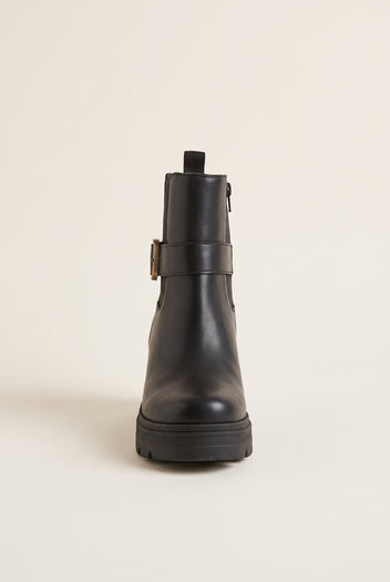Chelsea-Stiefeletten mit Chunky-Sohle - Schwarz Matt