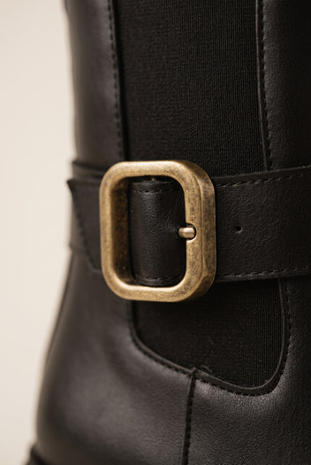 Chelsea-Stiefeletten mit Chunky-Sohle - Schwarz Matt