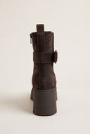 Chelsea Ankle Boots Chunky Sole - Brown Suede