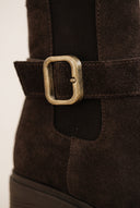 Chelsea Ankle Boots Chunky Sole - Brown Suede