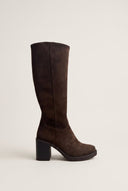 Boots Block Heel - Brown Suede
