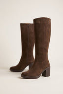 Boots Block Heel - Brown Suede