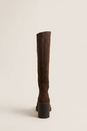 Boots Block Heel - Brown Suede