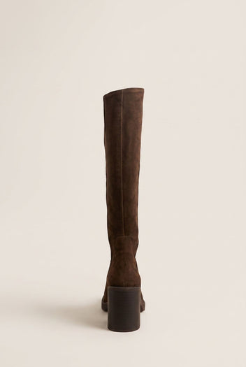 Boots Block Heel - Brown Suede