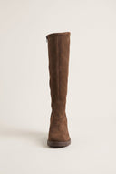 Boots Block Heel - Brown Suede