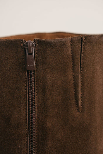 Boots Block Heel - Brown Suede